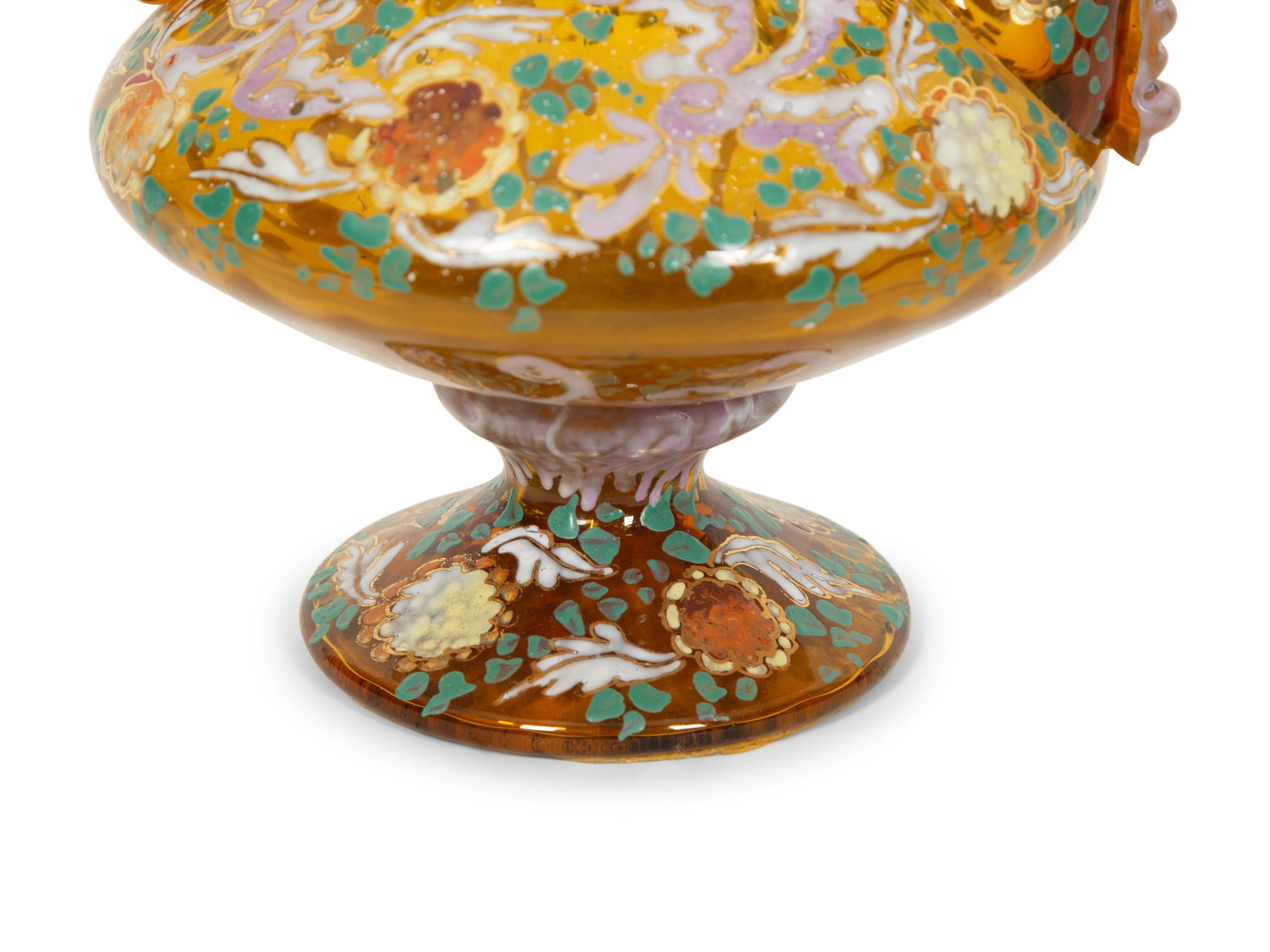 A Bohemian Enameled Glass Cocktail Set and Associated Ewer
