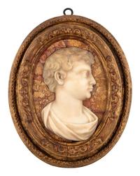 A Grand Tour Carved Marble Portrait Plaque