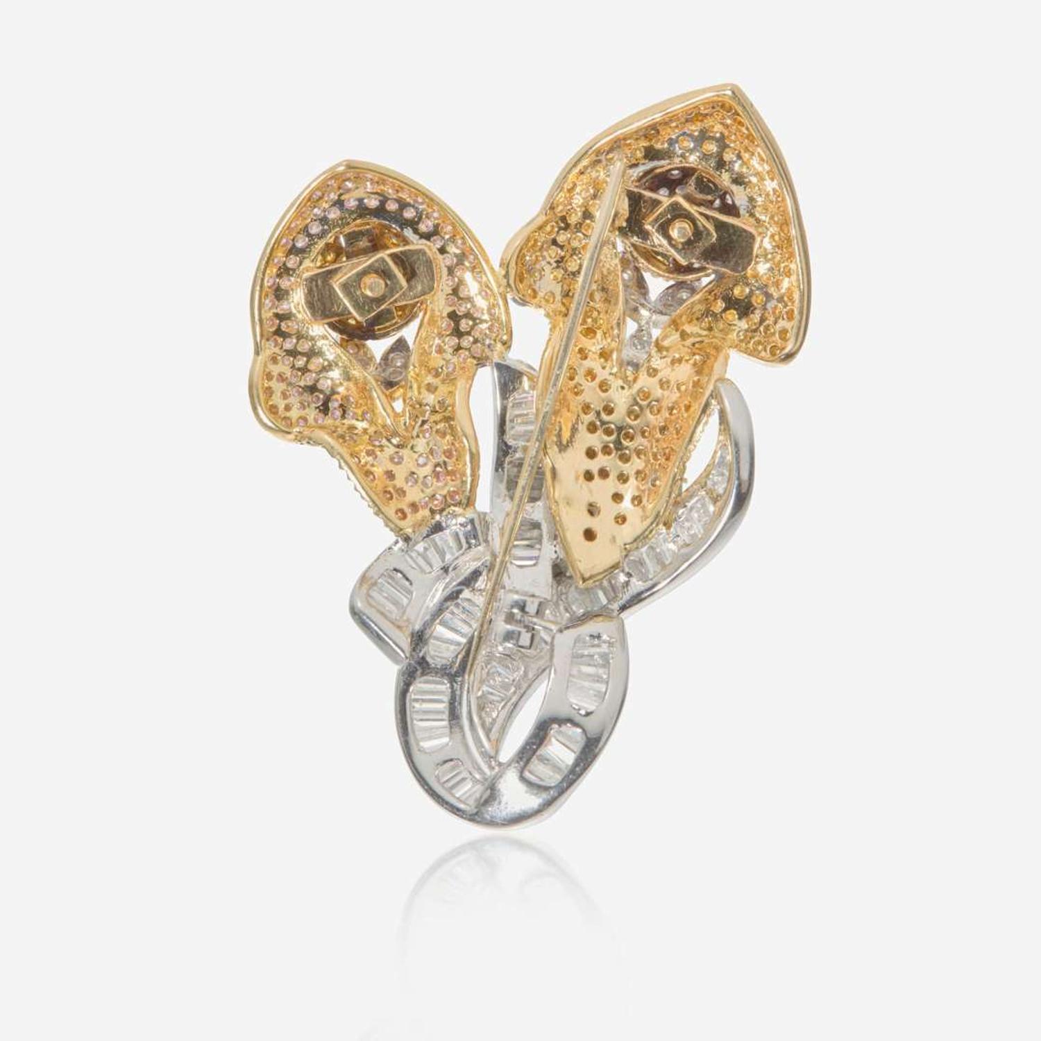 An 18K Gold and Multi-Color Diamond Pendant