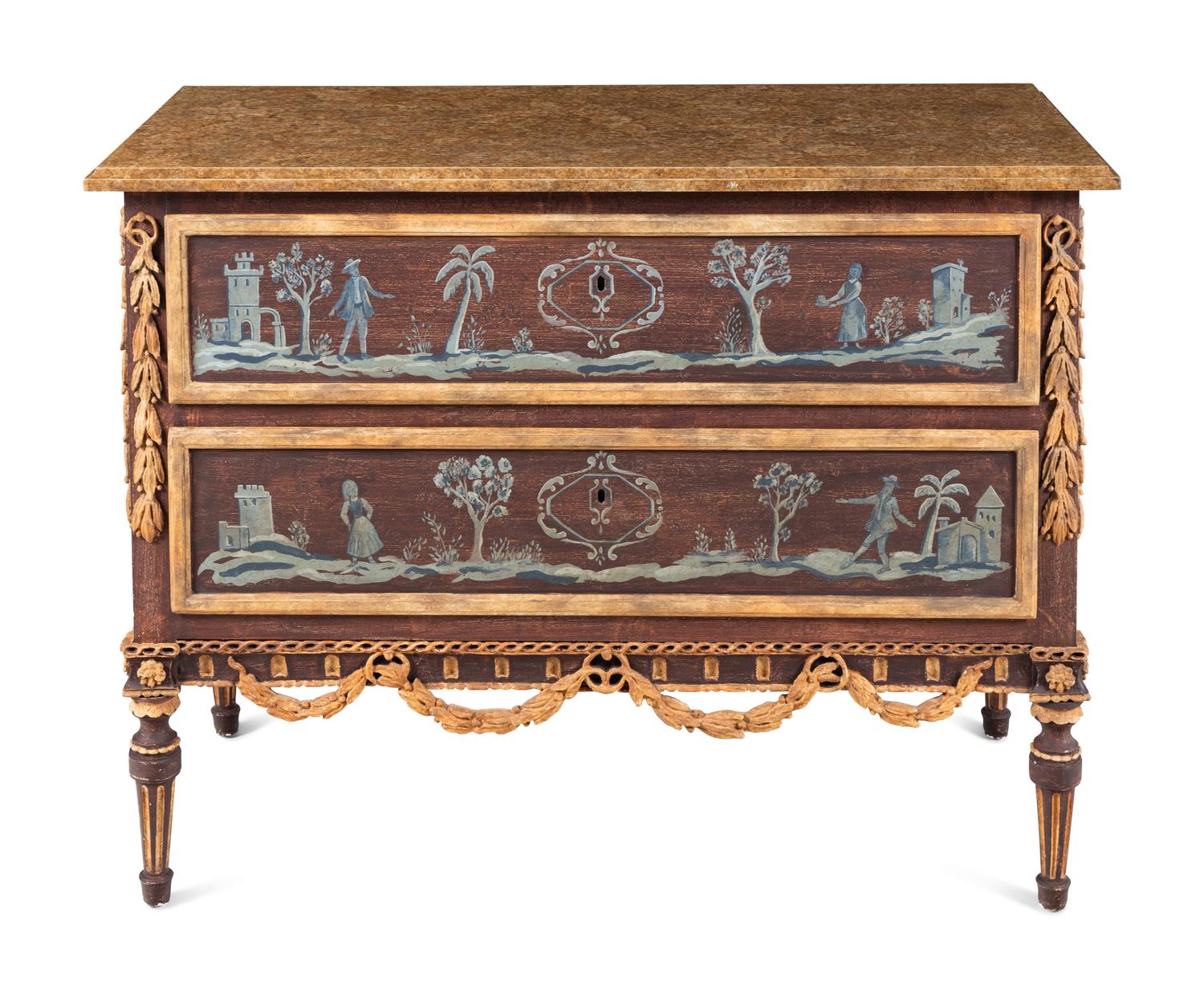 An Italian Style Painted Chest of Drawers
