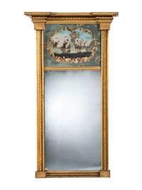 A Federal Giltwood and Eglomise 'Perry's Victory on Lake Erie' Mirror