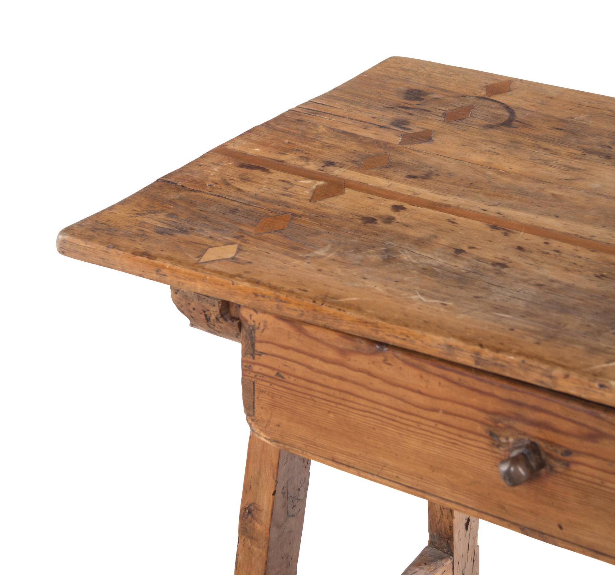 A Primitive Pine Trestle Table