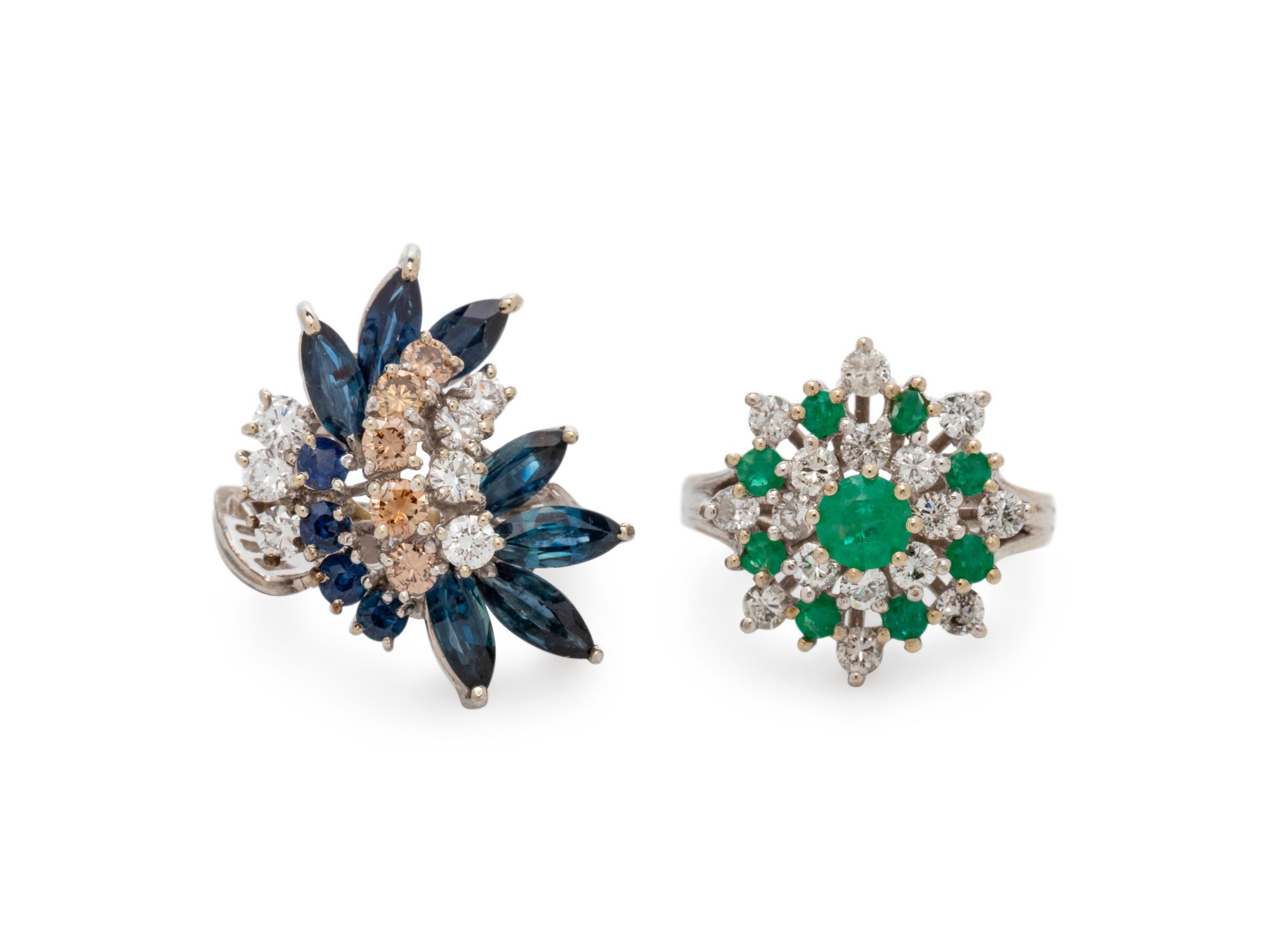 COLLECTION OF GEMSTONE AND DIAMOND RINGS
