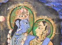 An Indian Pichwai depicting Krishna and Radha, 19th century or earlier 奎師那與拉達帛畫一幅 十九世紀或更早