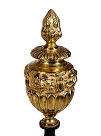 A Pair of Neoclassical Style Brass and Iron Andirons