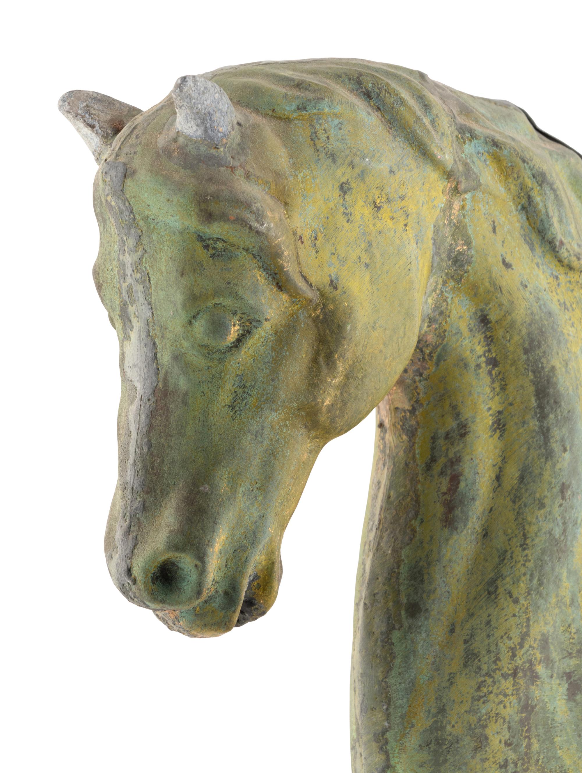 A Molded Copper Horse Weathervane