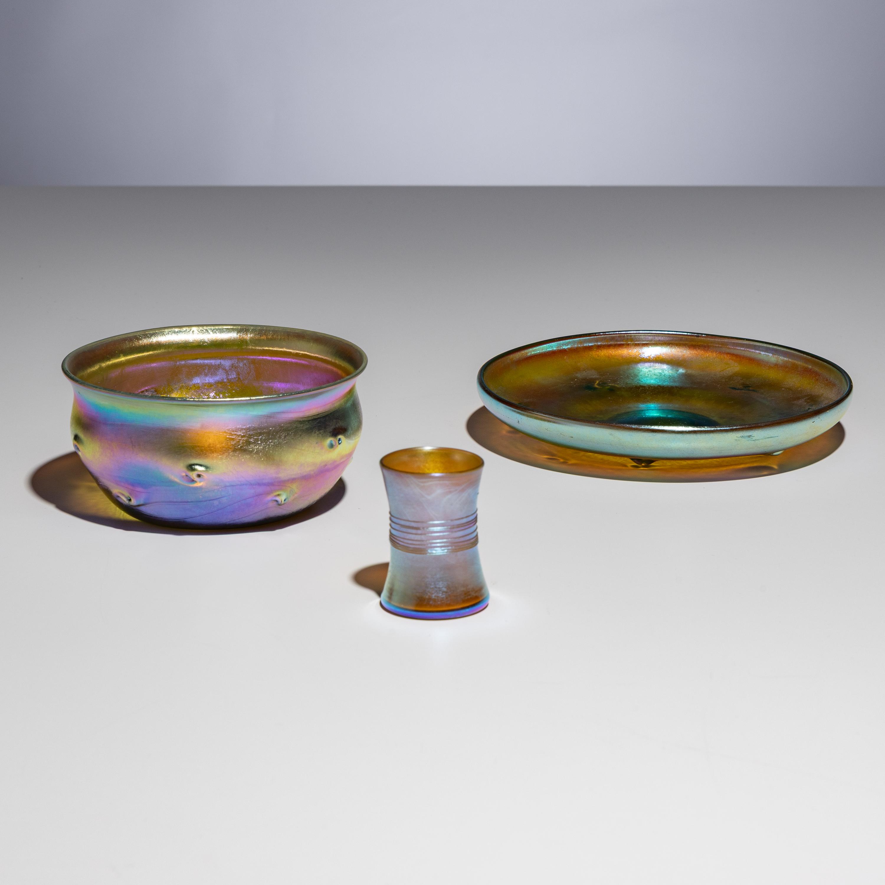 Tiffany Studios New York (American, 1892–1930) — Collection of Glass Table Articles, c. 1910