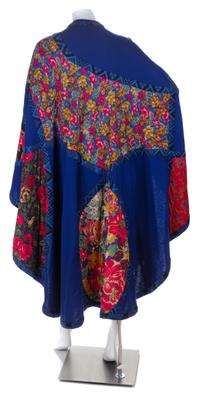 A Koos Royal Blue Wool Quilted Cape, No size.