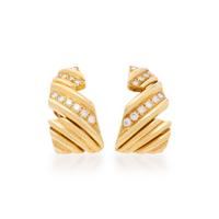 YELLOW GOLD AND DIAMOND EARRINGS