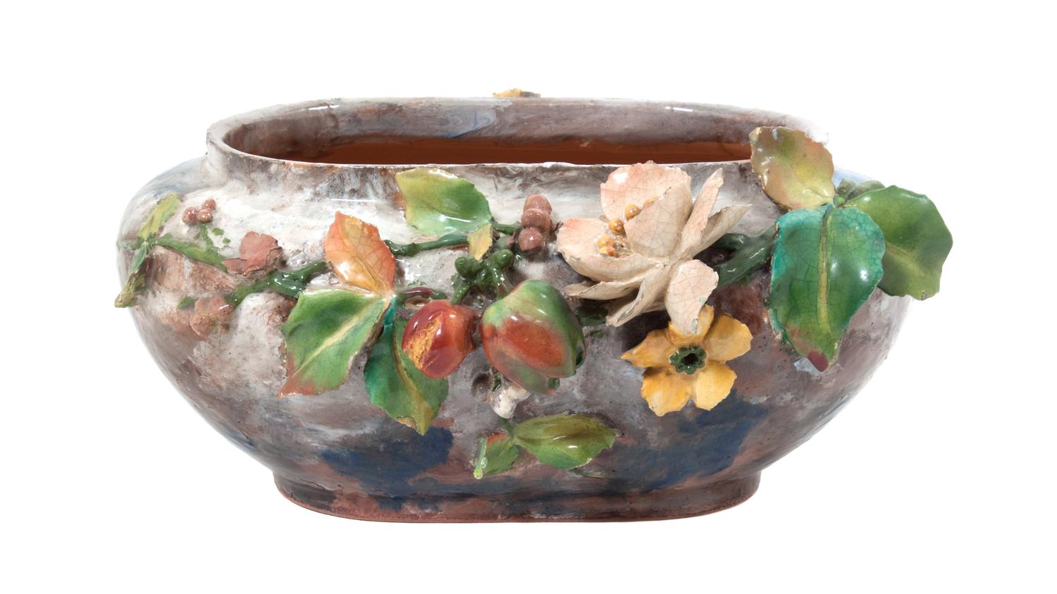A Haviland Terra Cotta Vase Diameter 16 inches. — LATE 19TH CENTURY