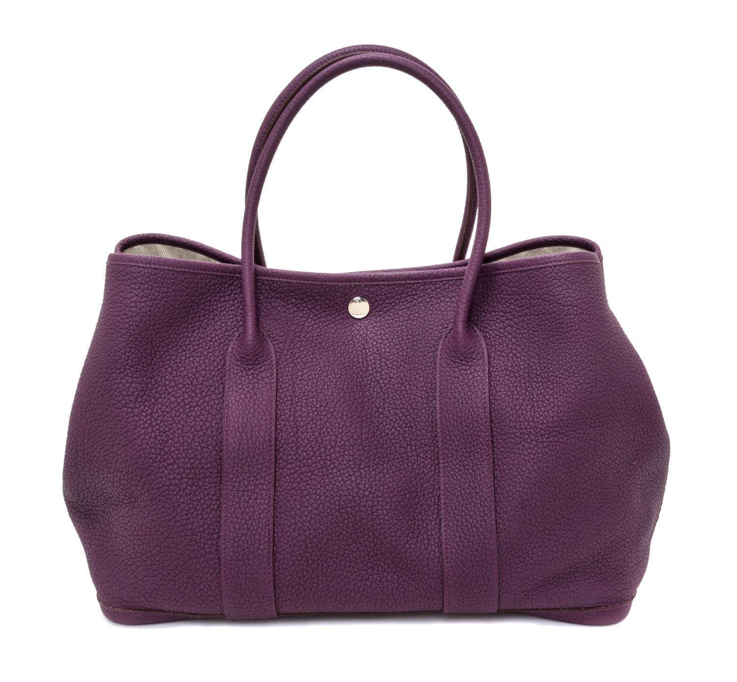 An Hermes Cassis Clemence Garden Party GM Tote Bag, 14" x 10" x 6.5".