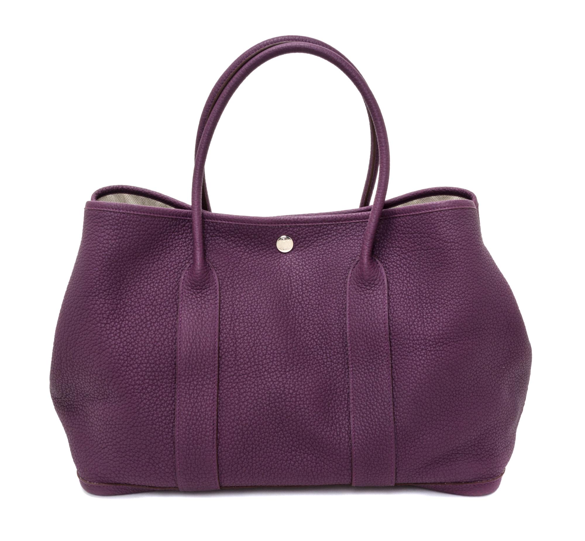 An Hermes Cassis Clemence Garden Party GM Tote Bag, 14" x 10" x 6.5".