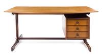 Danish, c.1960, partner's desk, with three drawers
