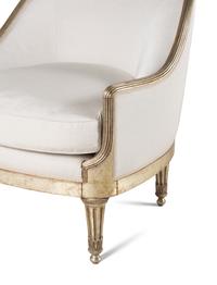 A Pair of Ebanista Silvered Wood Bergeres