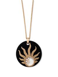 CHOPARD, ONYX AND DIAMOND 'HAPPY SUN' PENDANT/NECKLACE