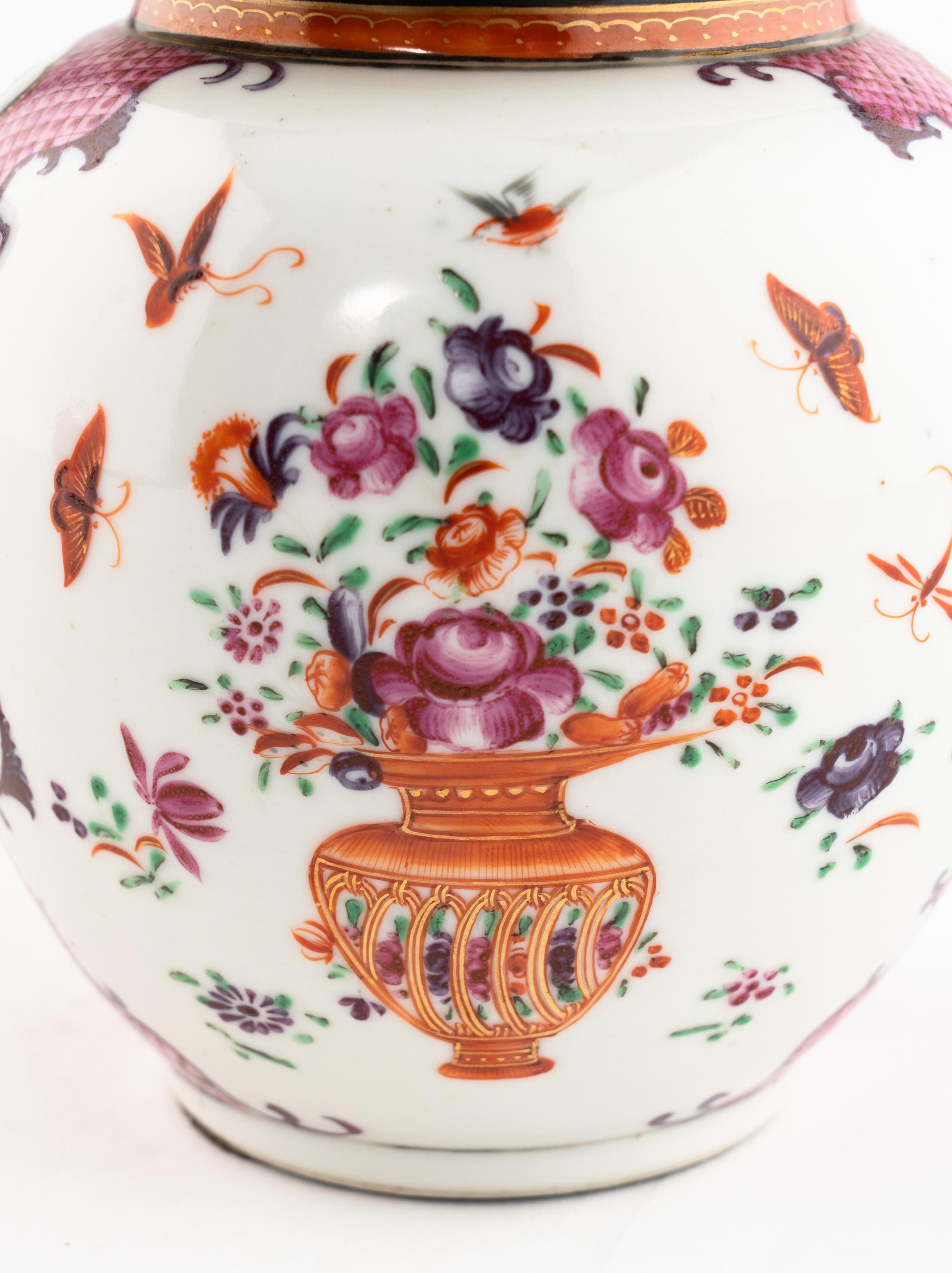 Two Chinese Export Famille Rose Porcelain Teapots