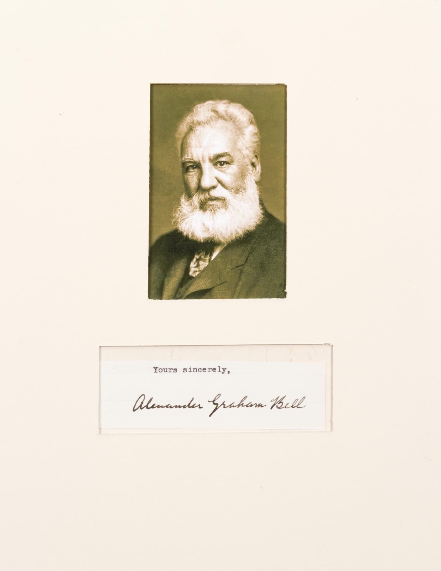 BELL, ALEXANDER GRAHAM. Clipped signature ("Alexander Grham Bell"), s.l., n.d.