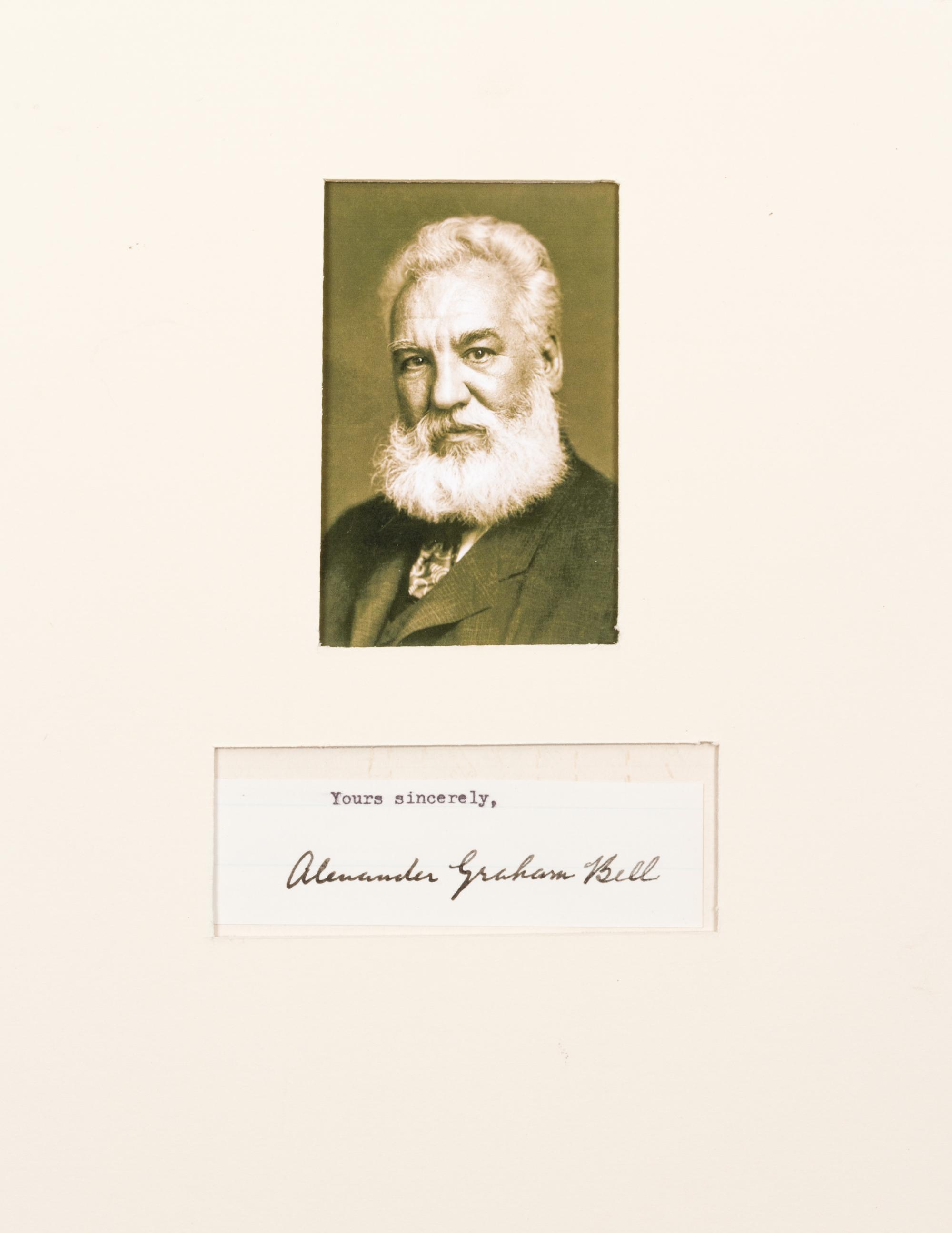BELL, ALEXANDER GRAHAM. Clipped signature ("Alexander Grham Bell"), s.l., n.d.