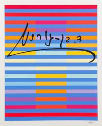 Yaacov Agam, (Israeli, b. 1928), Ben Gurion (folio containing 10 color silkscreens; each signed and numbered 154/540 in pencil to margi