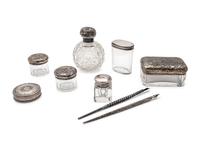A Group of Silver Dresser Accessories