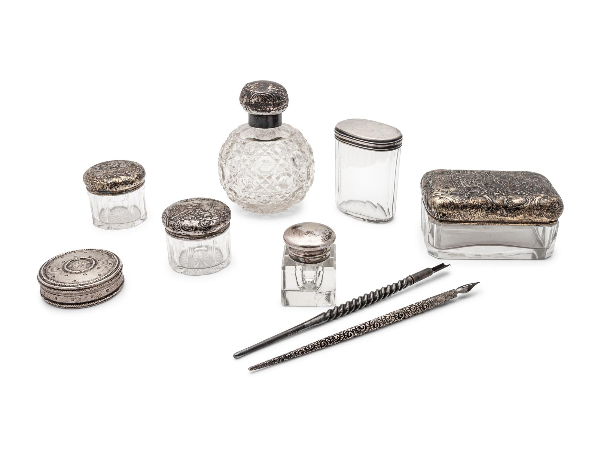 A Group of Silver Dresser Accessories