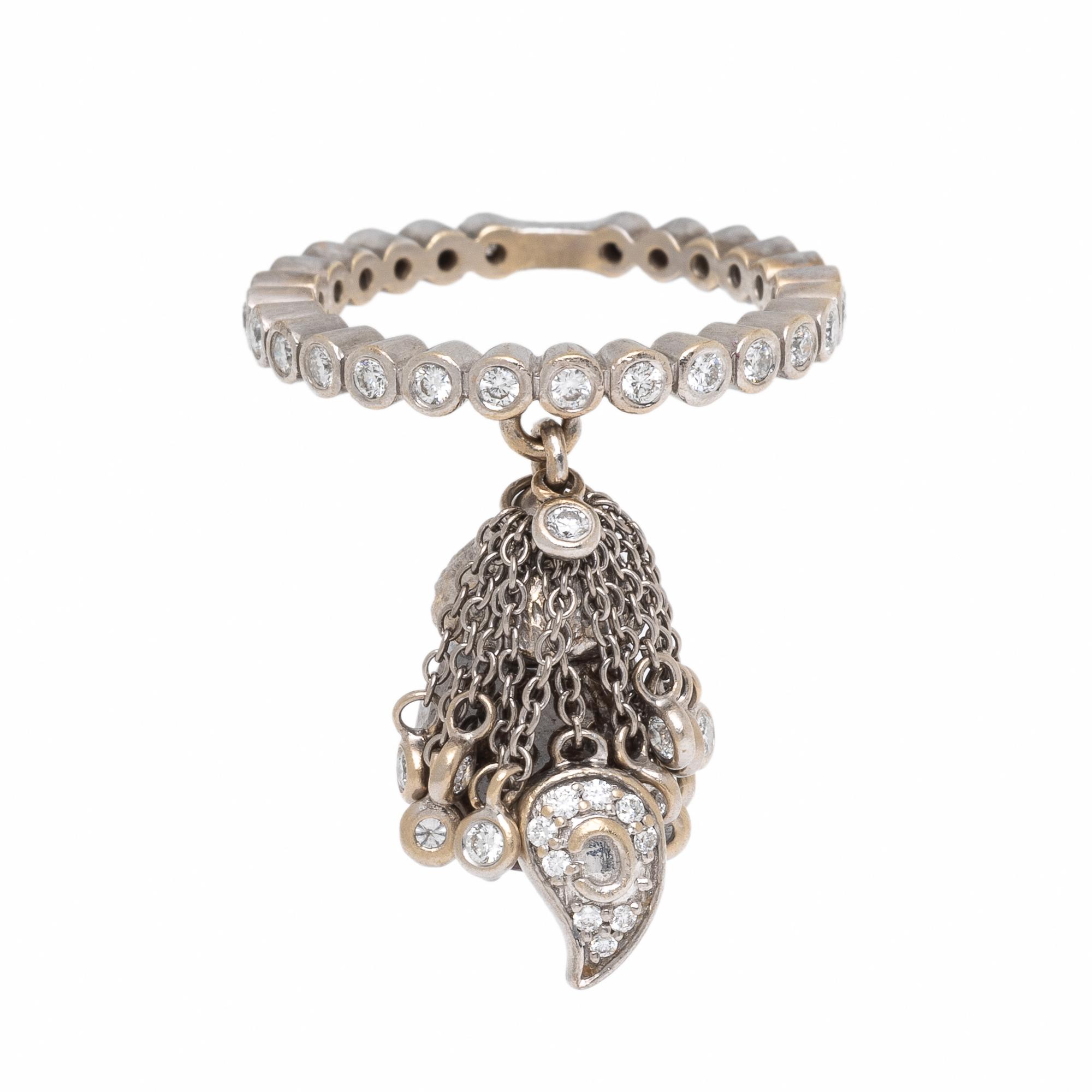 Coomi, White Gold and Diamond Charm Ring