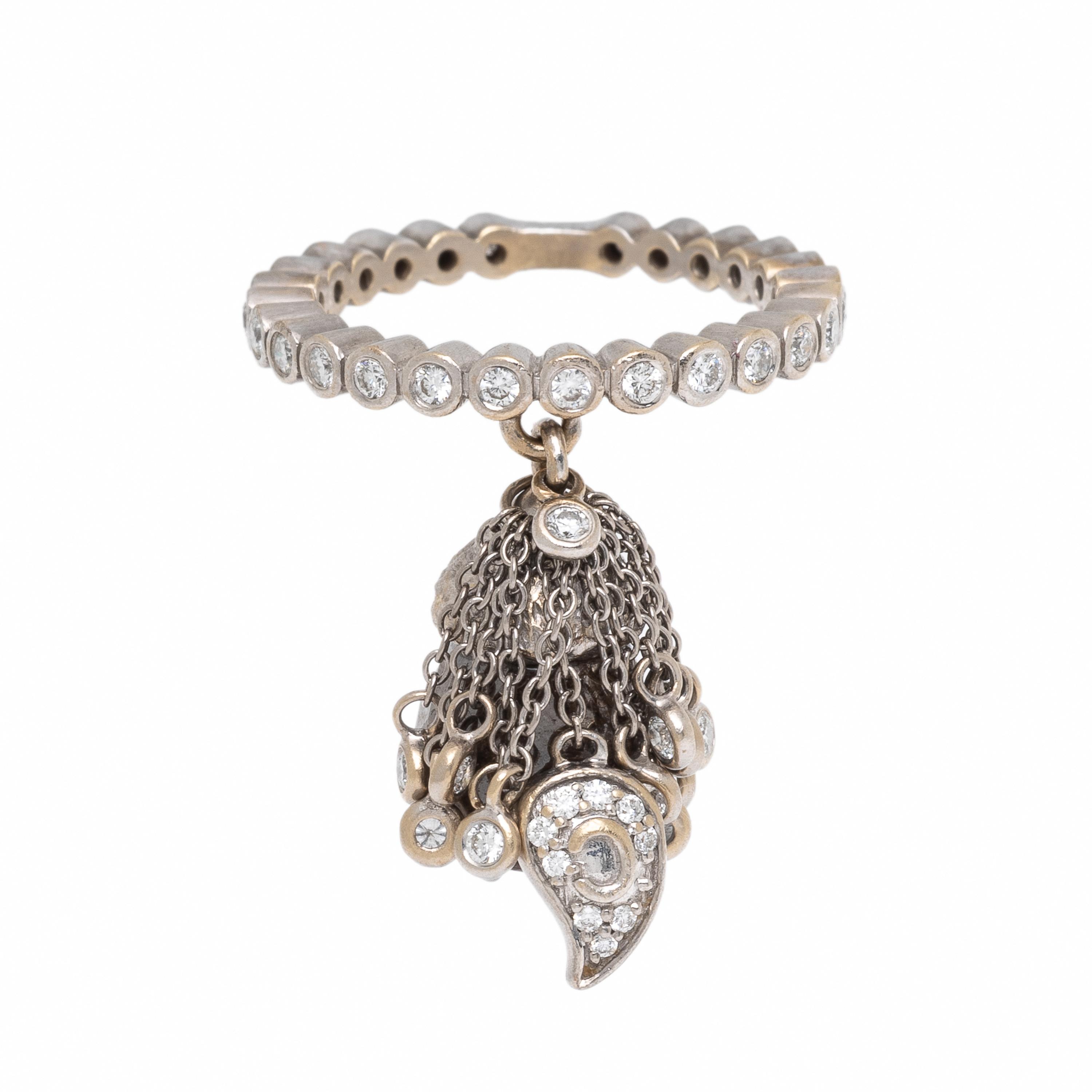 Coomi, White Gold and Diamond Charm Ring