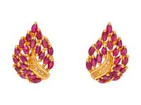 RUBY AND DIAMOND EARCLIPS