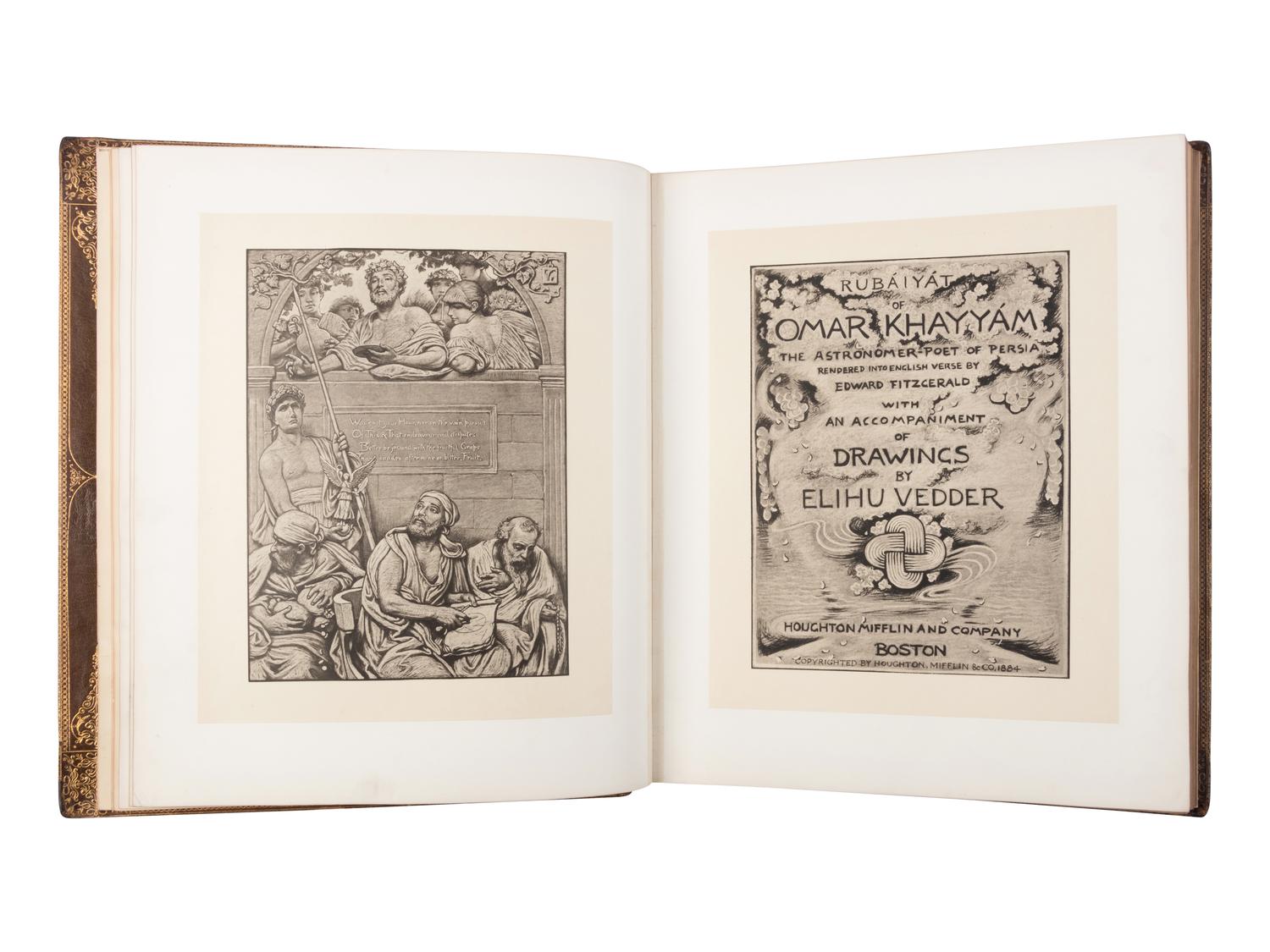 [VEDDER, Elihu (1836-1923), illustrator]. Rubaiyat of Omar Khayyam: The Astronomer-Poet of Persia . Edward Fitzgerald, translator. Boston: Riverside Press for Houghton Mifflin and Company, 1884.