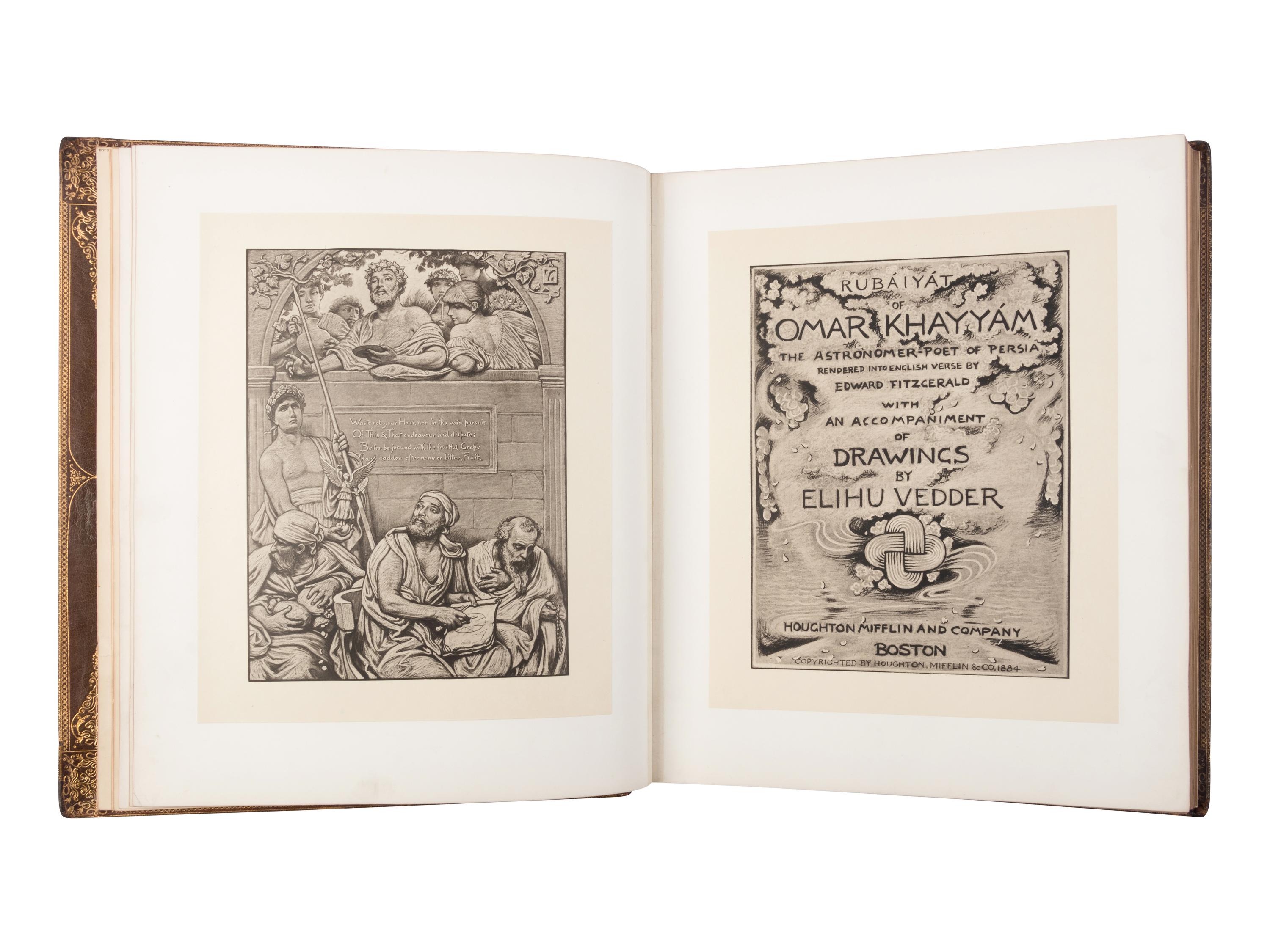 [VEDDER, Elihu (1836-1923), illustrator]. Rubaiyat of Omar Khayyam: The Astronomer-Poet of Persia . Edward Fitzgerald, translator. Boston: Riverside Press for Houghton Mifflin and Company, 1884.