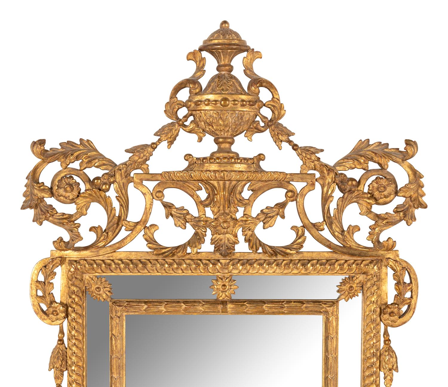 A Pair of Louis XVI Style Giltwood Mirrors
