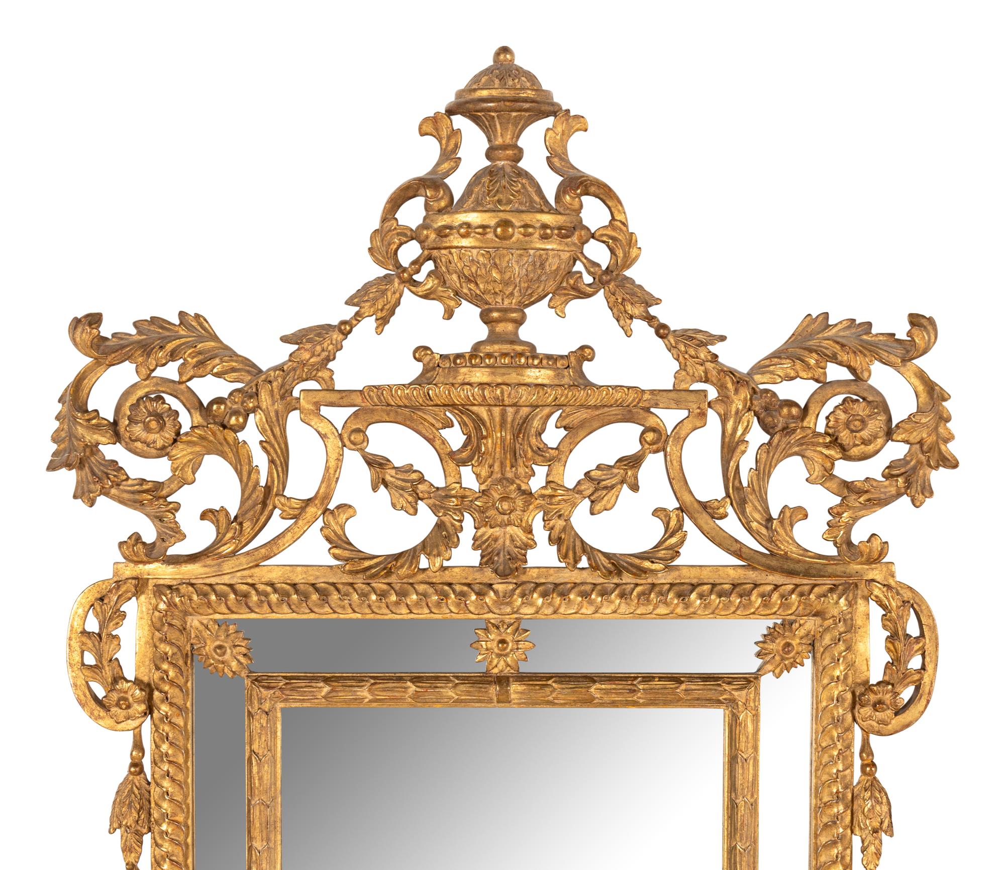 A Pair of Louis XVI Style Giltwood Mirrors