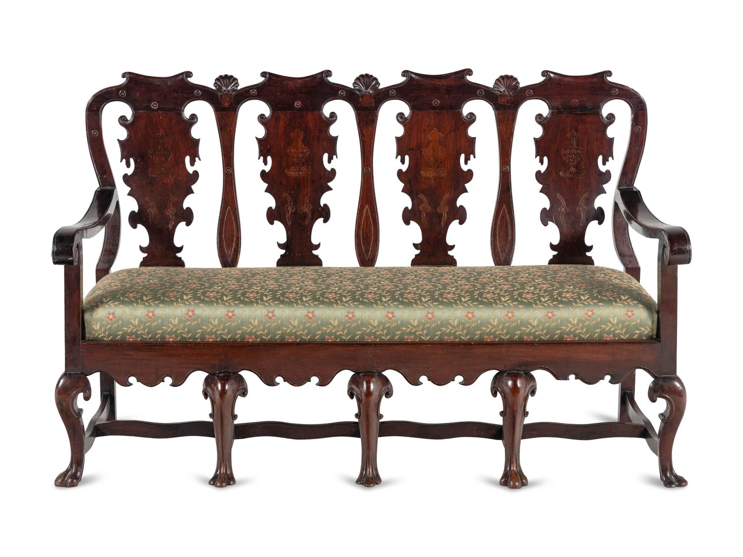 A Portuguese Walnut Quadruple-Back Settee