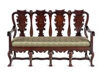 A Portuguese Walnut Quadruple-Back Settee
