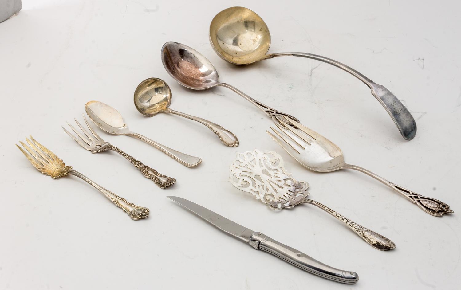 A Group of Silver and Silver-Plate Flatware Articles, Various makers,