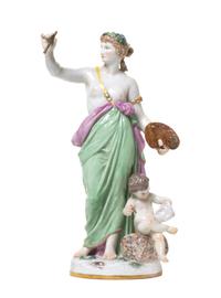 A Meissen Porcelain Allegorical Figural Group, Height 12 inches.