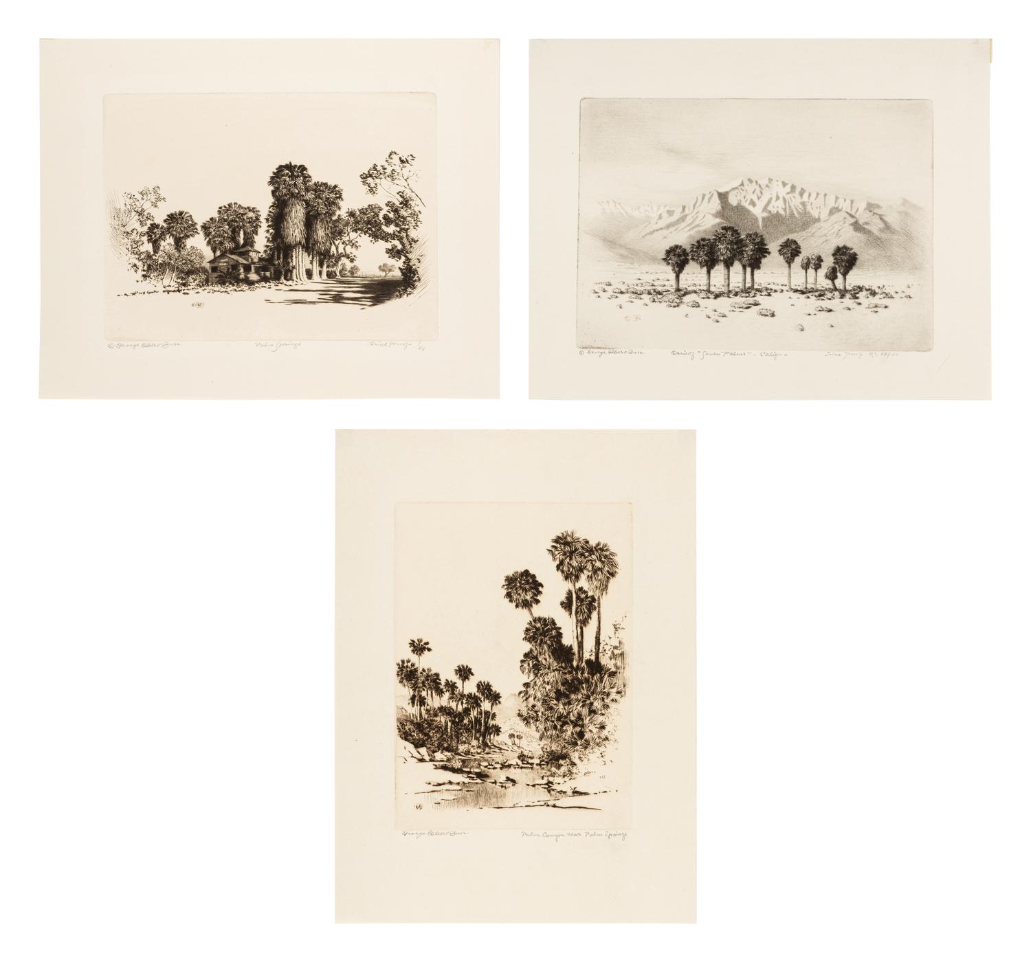 Three Works: Oasis of Seven Palms, Calif-, Palm Springs and Palm Canyon near Palm Springs