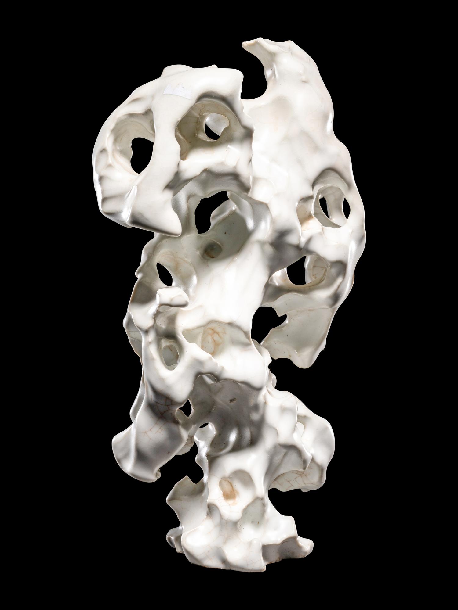 A White Glazed Porcelain Scholar's Rock