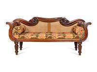 An Anglo-Colonial Carved and Caned Rosewood Settee