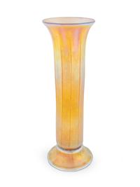 A Tiffany Studios Gold Favrile Ribbed Glass Vase — EARLY 20TH CENTURY