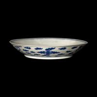 A Chinese Blue and White Porcelain 'Phoenix' Plate
