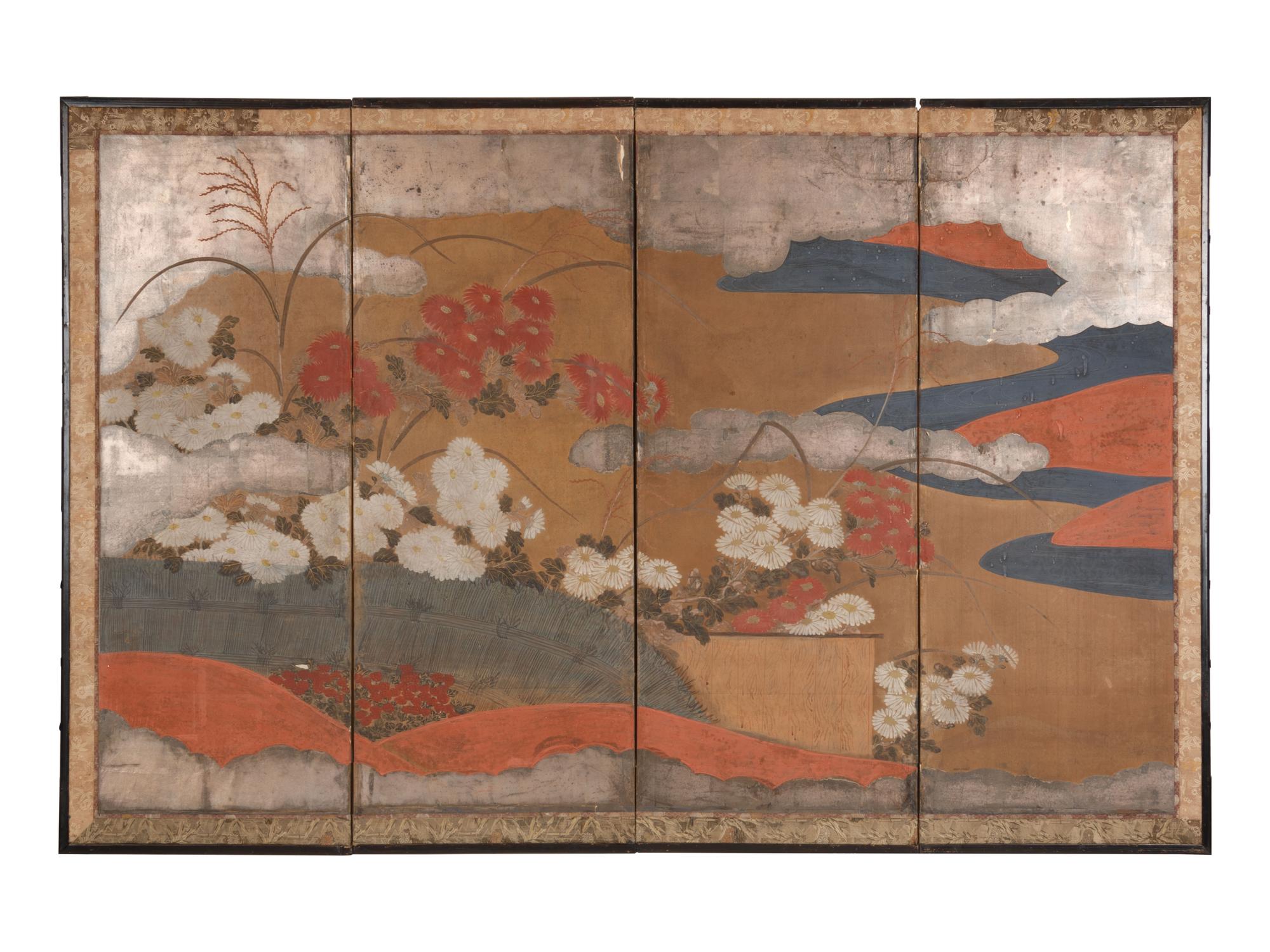 A Four-Fold Floor Screen