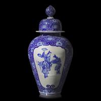 A Large Japanese Blue and White Porcelain Jar and Cover, Meiji Period