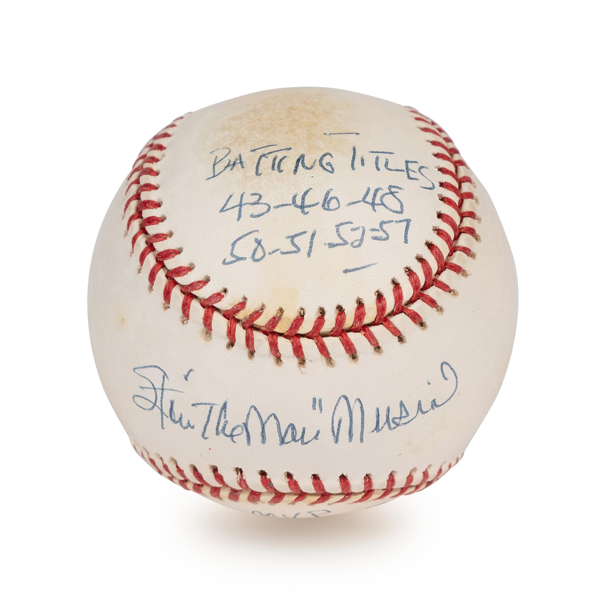 A Group of Stan Musial Signed Autograph Items Including a Limited Stat Baseball and John F. Kennedy Photograph (Beckett Authentication Services Certified),