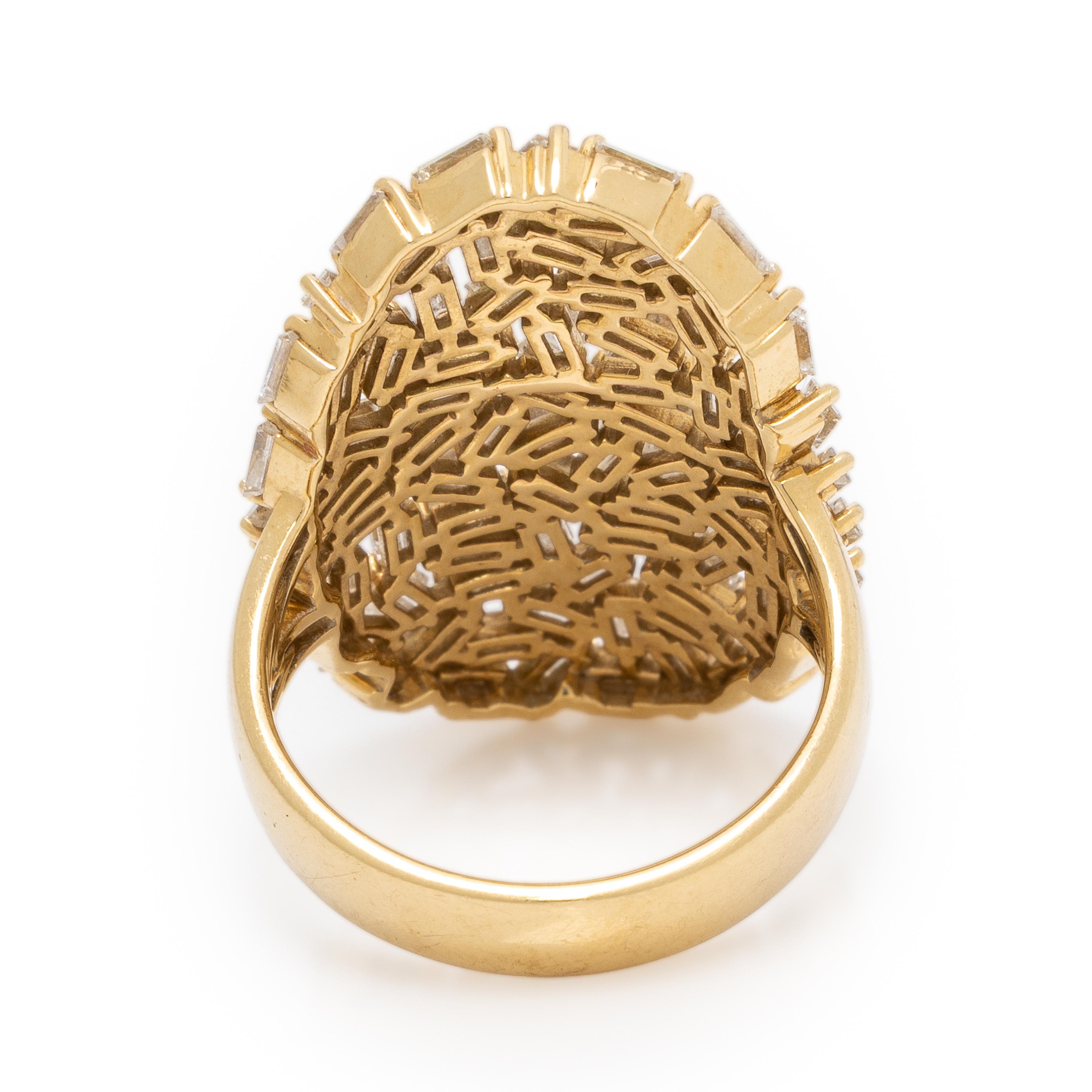 Diamond and Yellow Gold Cluster Ring