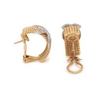 TIFFANY & CO., SCHLUMBERGER, YELLOW GOLD AND DIAMOND 'ROPE SIX-ROW' EARCLIPS