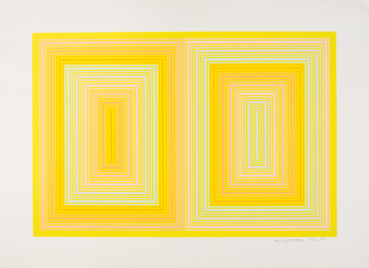 Richard Anuszkiewicz, (American, b. 1930), Untitled, 1973 (two works)