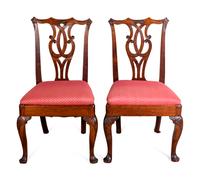 A Pair of George II Mahogany Side Chairs