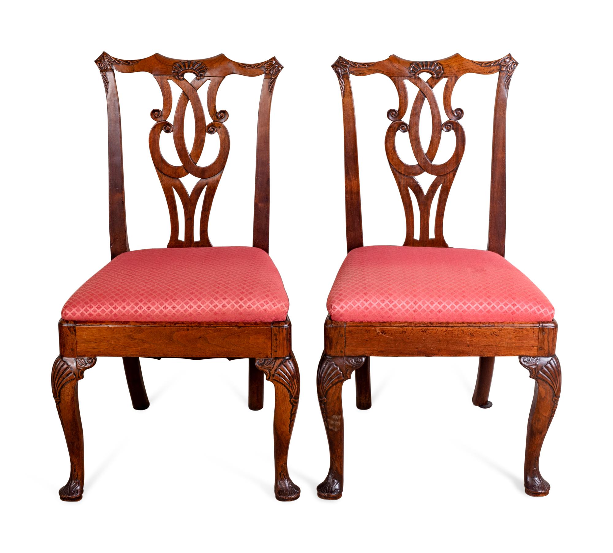 A Pair of George II Mahogany Side Chairs