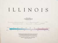 Modern map of Illinois. Colorado Springs, CO: The Pikes Peak Lithography Co., 1998. 59 1/2 x 37 1/2 in. Matted and framed.